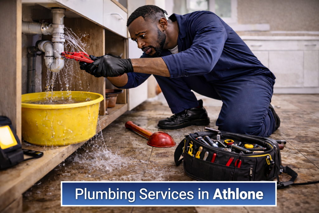 Plumbing services in Athlone including blocked drains, geyser repairs and leak detection