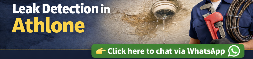 Leak detection in Athlone with ceiling water stain from a hidden leak