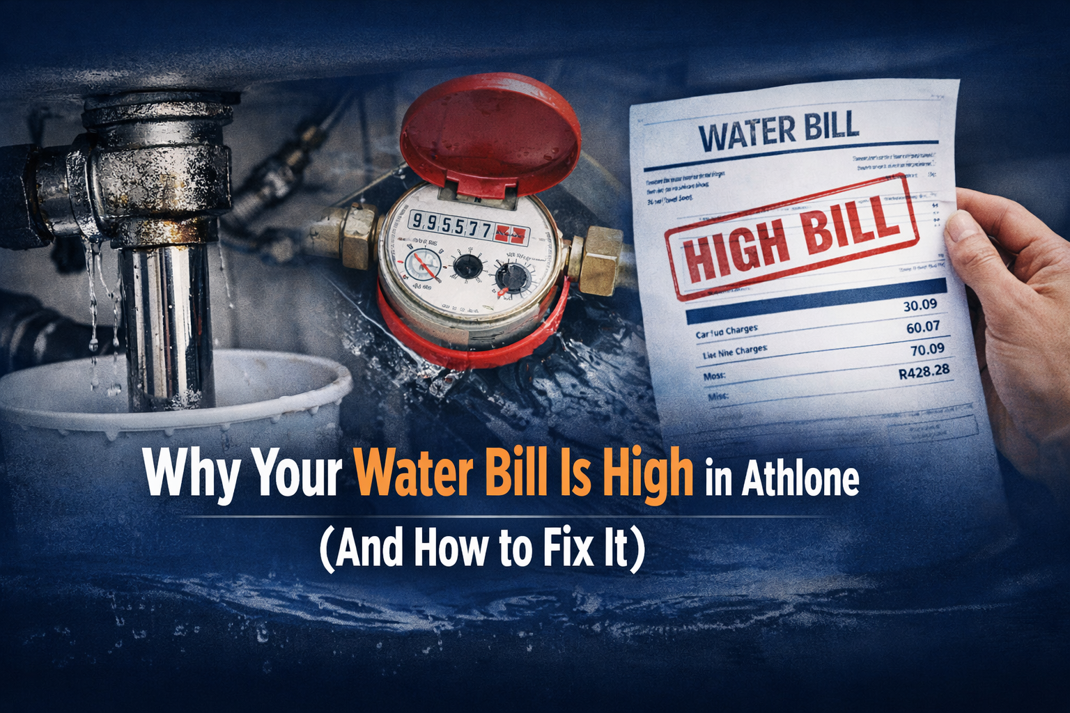 High water bill Athlone caused by hidden plumbing leak
