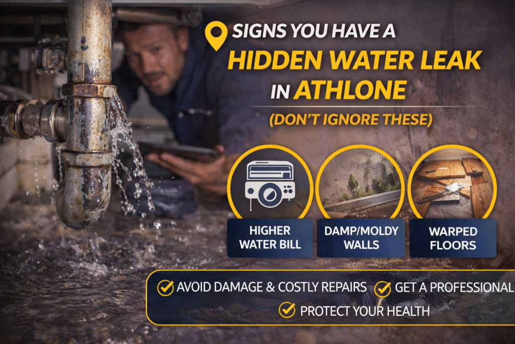 hidden water leak Athlone causing damp wall damage