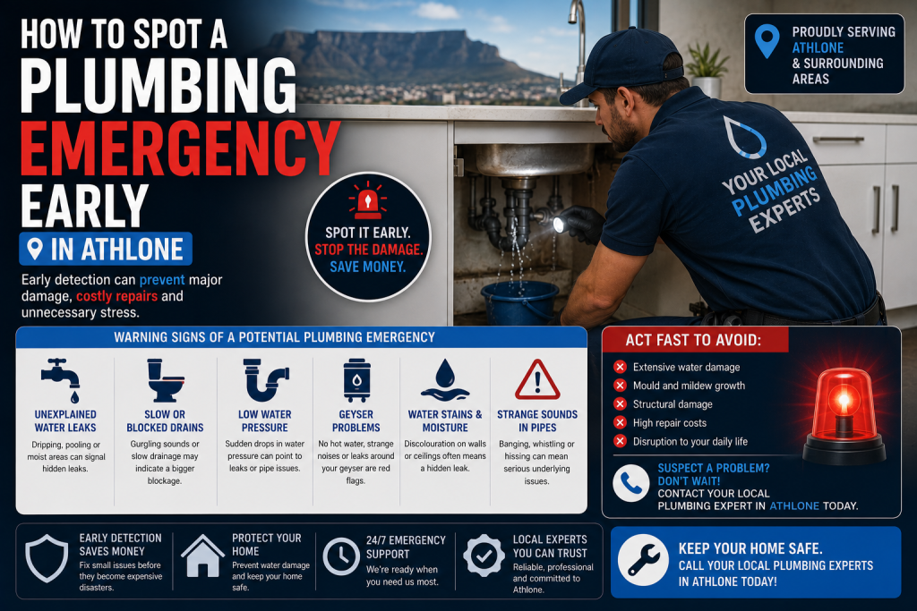 plumbing emergency Athlone warning signs in home